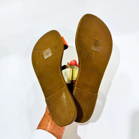 J. CREW Scalloped Metallic Leather Sandals - Picture 8 of 8